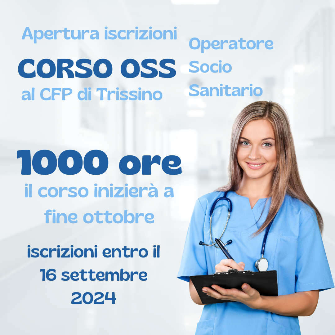 Apertura iscrizioni per il corso OSS al CFP Trissino Progetto Giovani Montecchio Maggiore