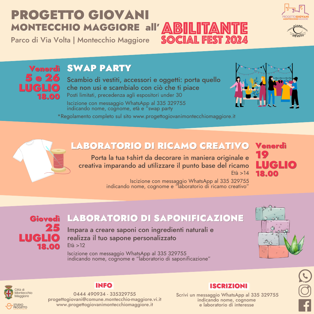 ATTIVITÀ DI PROGETTO GIOVANI ALL'ABILITANTE SOCIAL FEST 2024 Progetto Giovani Montecchio Maggiore