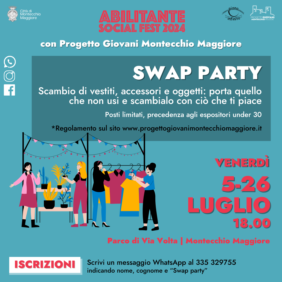 SWAP PARTY ALL'ABILITANTE SOCIAL FEST Progetto Giovani Montecchio Maggiore